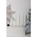Sviečka MagicHome Vianoce, 25 cm, bal. 4 ks, biela, špirálová, točená