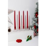 Sviečka MagicHome Vianoce, 25 cm, bal. 4 ks, červená, špirálová, točená