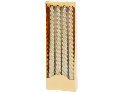 Sviečka MagicHome Vianoce, 25 cm, bal. 4 ks, šampaň, špirálová, točená