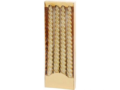 Sviečka MagicHome Vianoce, 25 cm, bal. 4 ks, zlatá, špirálová, točená