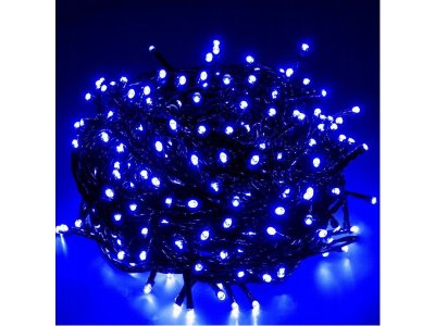 Konstsmide Micro svetelná reťaz modrá 100 LED , zelený kábel, 4m