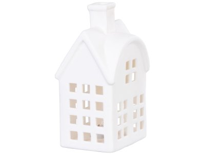 Dekorácia MagicHome, Domček, LED, biely, porcelán, 8,7x7,3x15,3 cm