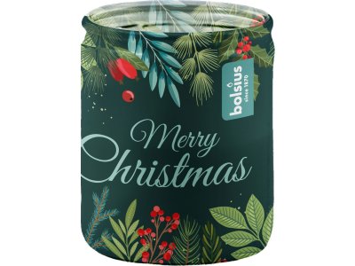 Sviečka Bolsius Glass Candle, Vianoce, zelená, vanilka, 82/68 mm