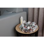 Veniec MagicHome Vianoce, so zasneženou čečinou, adventný, 31x8,5 cm