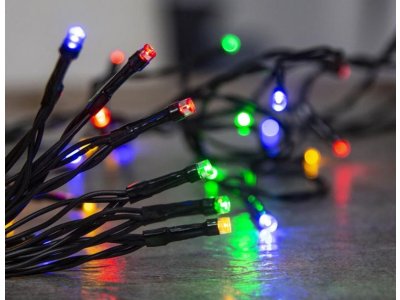 Reťaz MagicHome Vianoce CEIBO, 192 LED multicolor, 8 funkcií, časovač, 3xAA, exteriér, osvetlenie, L-14,30 m