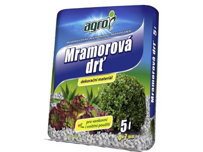 Dekoračný kameň 4-7mm drť mramor 5l AGRO