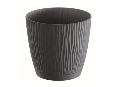 Kvetináč SANDY s podložkou 18,8cm antracit