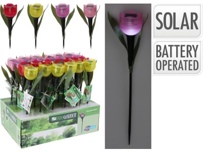 Lampa solárna tulipán 5x30 cm mix