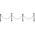 Lampa Strend Pro Garden, reťaz, ohrada, plot do záhrady, 2x solárne svietidlo, 1x LED, 16,5x16,5x71,5 cm