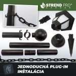 Lampa Strend Pro Garden, reťaz, ohrada, plot do záhrady, 2x solárne svietidlo, 1x LED, 16,5x16,5x71,5 cm