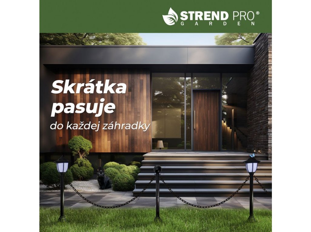 Lampa Strend Pro Garden, reťaz, ohrada, plot do záhrady, 2x solárne svietidlo, 1x LED, 16,5x16,5x71,5 cm