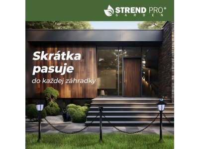 Lampa Strend Pro Garden, reťaz, ohrada, plot do záhrady, 2x solárne svietidlo, 1x LED, 16,5x16,5x71,5 cm