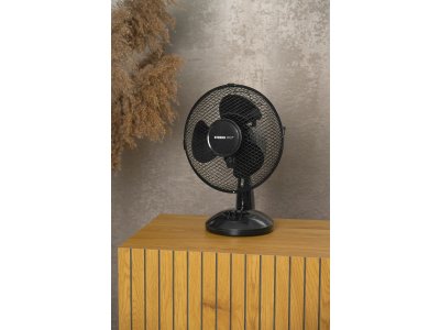Ventilátor Strend Pro, stolový, čierny, 23 cm, 25 W