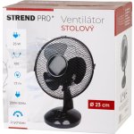 Ventilátor Strend Pro, stolový, čierny, 23 cm, 25 W