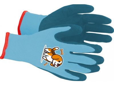 Rukavice Strend Pro, detské, chlapčenské, so psíkom, modré, záhradné,, veľ. 4