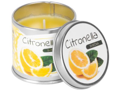 Sviečka Citronella, repelentná, plechová dóza, 50 g, 55x55 mm