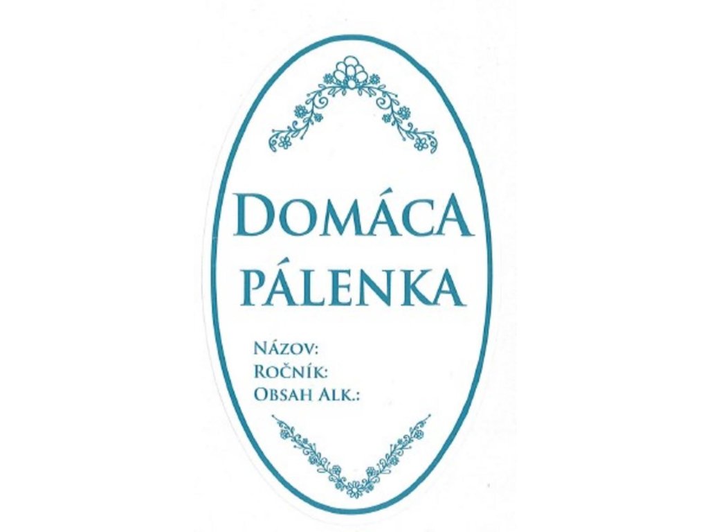Samolepka na fľašu DOMÁCA PÁLENKA 16ks etikiet