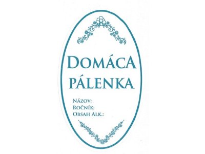 Samolepka na fľašu DOMÁCA PÁLENKA 16ks etikiet
