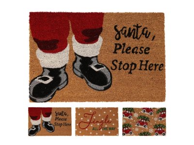 Vianočná rohož s kokosovým vláknom, 60x40cm, MIX vzorov