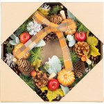 Veniec MagicHome Nature, jesenný, oranžový, s mašľou, 30 cm