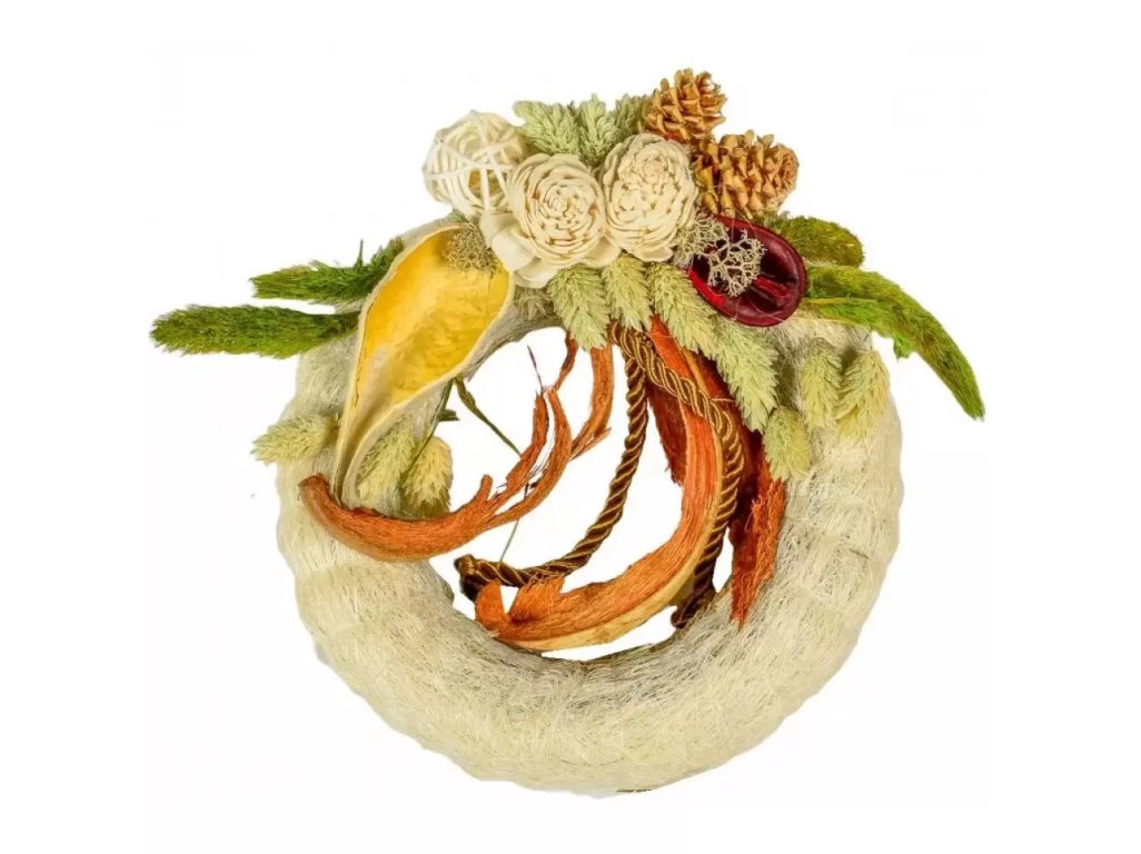 Venček SISAL TROPIC biely 15cm MIX