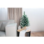 Stromček MagicHome Vianoce Belo, jedľa v jute, zasnežené konce, extra hustý, 60 cm