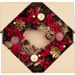 Veniec MagicHome Vianoce, závesný, červeno-zlatý, 30 cm