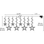 Reťaz MagicHome Vianoce Curtain, 138x LED studená biela, s hviezdami, 230V, 8 funkcií, osvetlenie, L-220x60/90 cm
