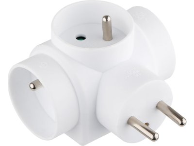 Zásuvka Strend Pro, rozbočovacia, biela, 3x 16 A