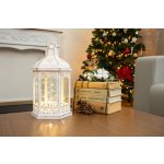 Lampáš MagicHome Vianoce Morocco, LED teplá biela, biely, 3xAAA, plast, časovač, 18x15x32 cm