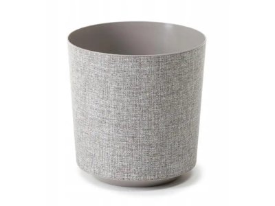 Kvetináč plastový priemer 195 mm, GAMA, textil, taupe sivohnedý, výška 200 mm