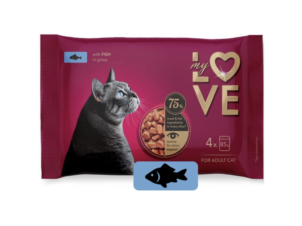 My Love SET kapsičky pre mačky s rybou v jemnej omáčke 4 x 85 g